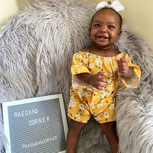 Yellow floral romper